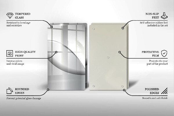Glass chopping board Abstraction Design lines
