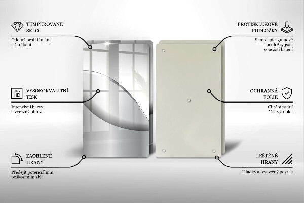 Glass chopping board Abstraction Design lines