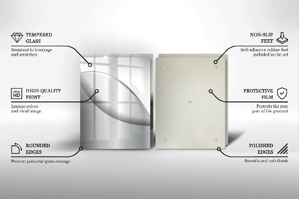 Glass chopping board Abstraction Design lines