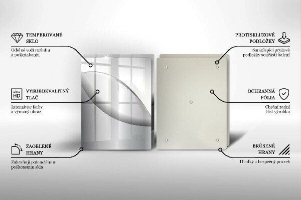 Glass chopping board Abstraction Design lines