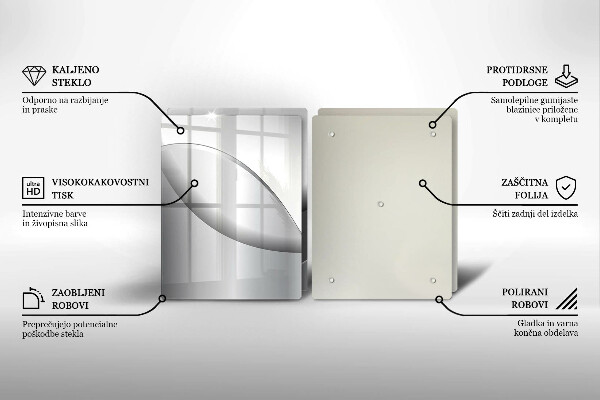 Glass chopping board Abstraction Design lines