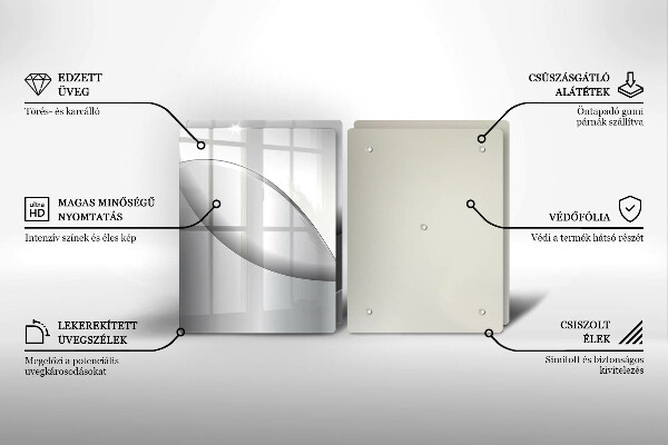 Glass chopping board Abstraction Design lines