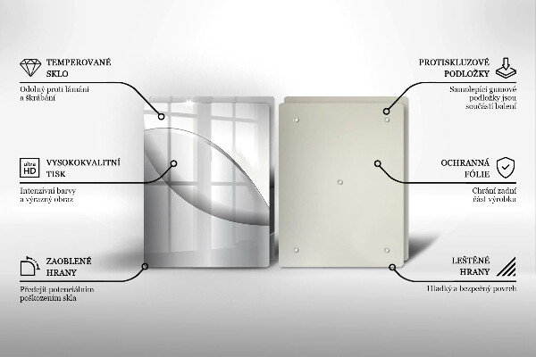 Glass chopping board Abstraction Design lines