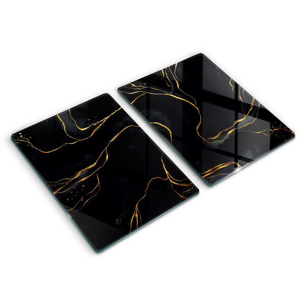 Glass chopping board Black marble