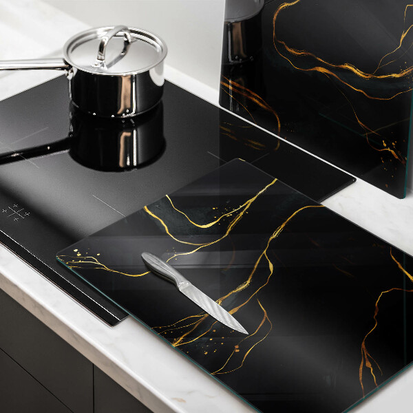 Glass chopping board Black marble