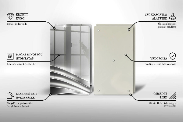 Glass chopping board Metal structure