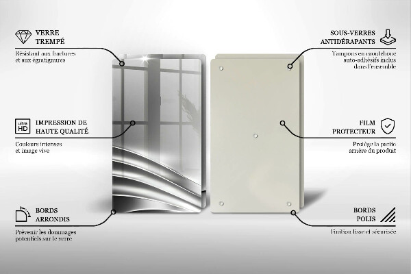Glass chopping board Metal structure