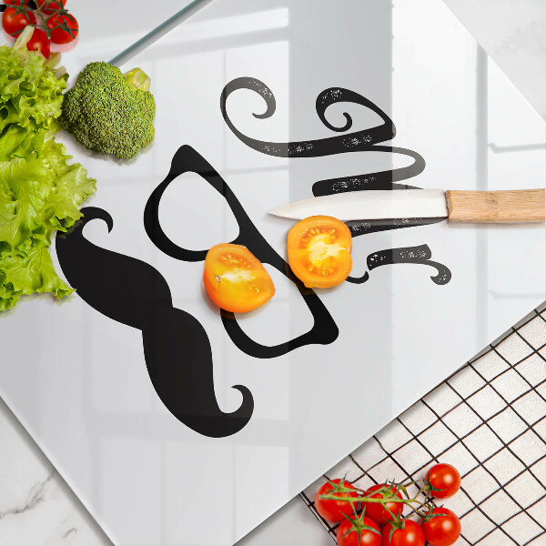 Glass chopping board Mrs. Mr. - inscription, sentence