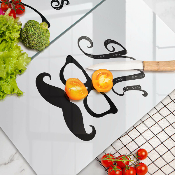 Glass chopping board Mrs. Mr. - inscription, sentence