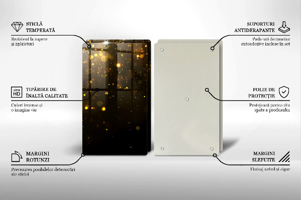 Glass chopping board Golden glitter