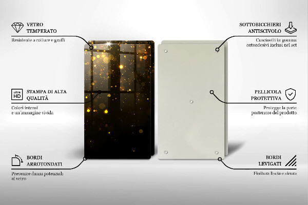 Glass chopping board Golden glitter