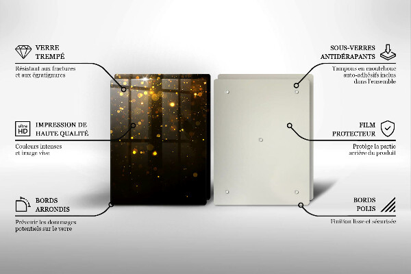 Glass chopping board Golden glitter