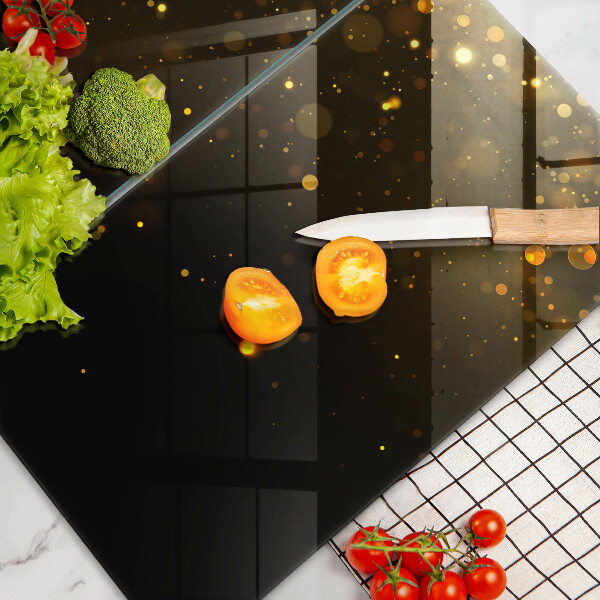 Glass chopping board Golden glitter