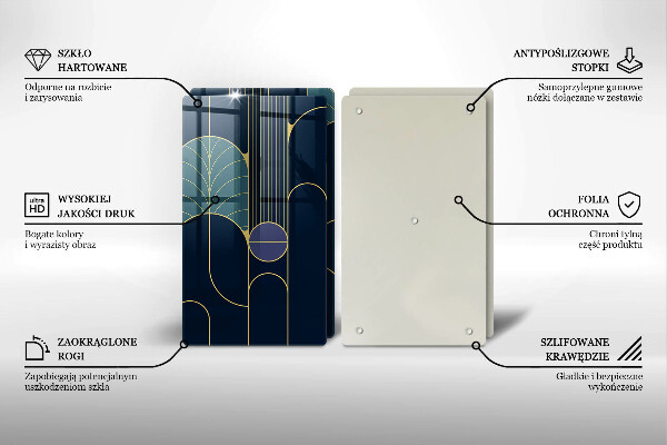 Glass chopping board Abstract motif