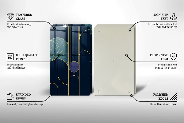 Glass chopping board Abstract motif