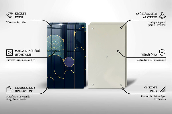 Glass chopping board Abstract motif