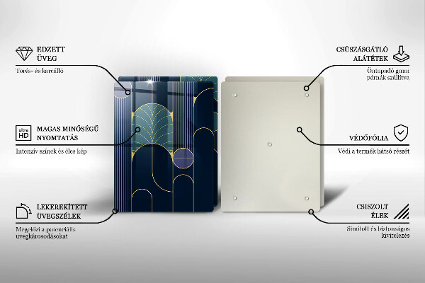 Glass chopping board Abstract motif