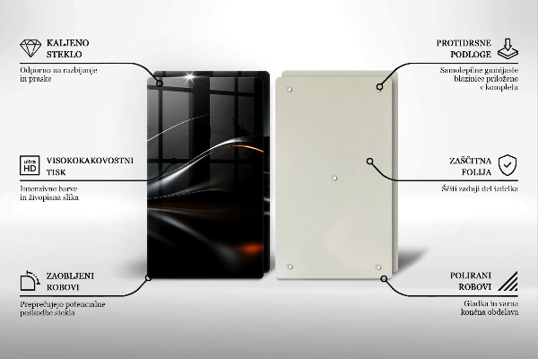 Glass chopping board 3D design abstraction