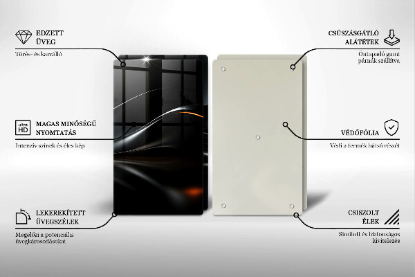 Glass chopping board 3D design abstraction