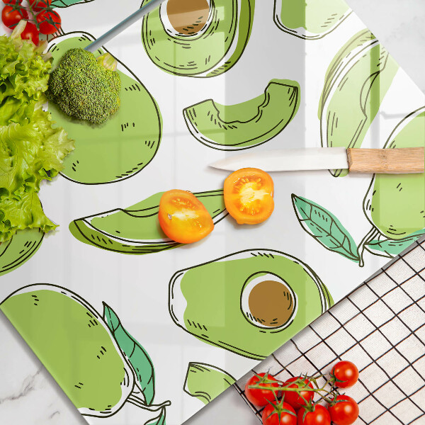 Glass chopping board Avocado and pear
