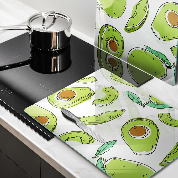 Glass chopping board Avocado and pear