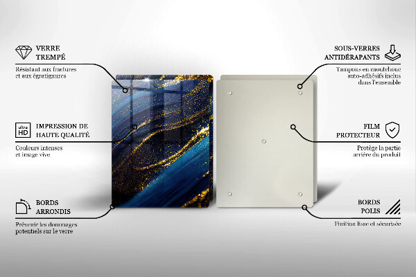 Chopping board Navy blue abstraction