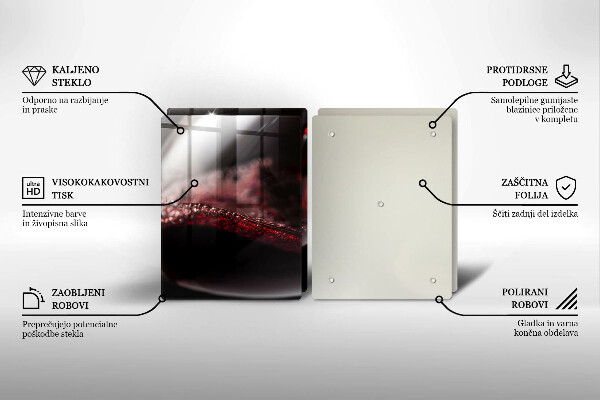 Chopping board Red wine glass