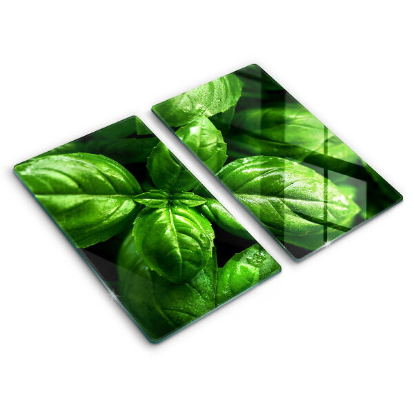 Chopping board Basil leaves