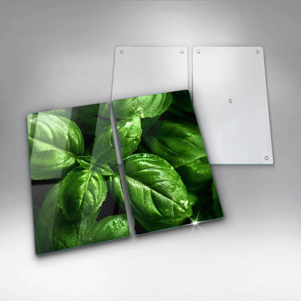 Chopping board Basil leaves