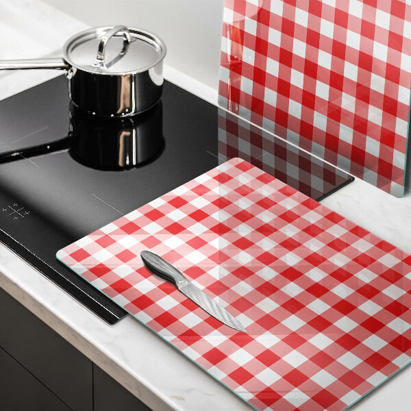 Chopping board Red white grille