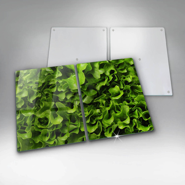 Chopping board Green lettuce leaves