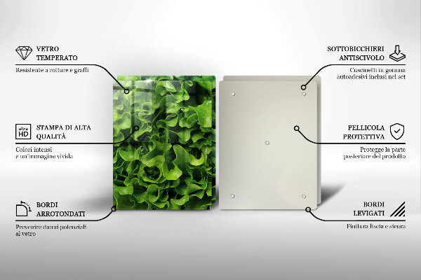 Chopping board Green lettuce leaves