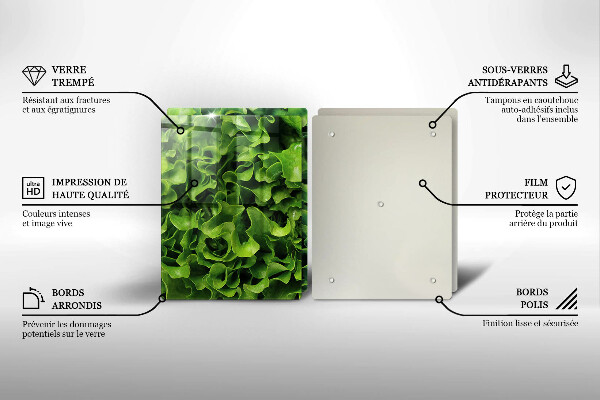 Chopping board Green lettuce leaves