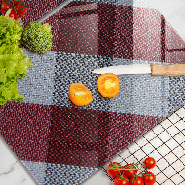 Chopping board Red white grille