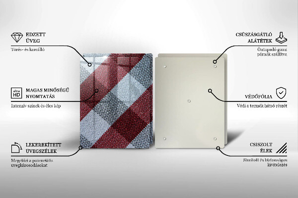 Chopping board Red white grille