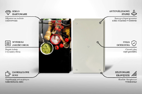 Chopping board Italian ingredients and spices