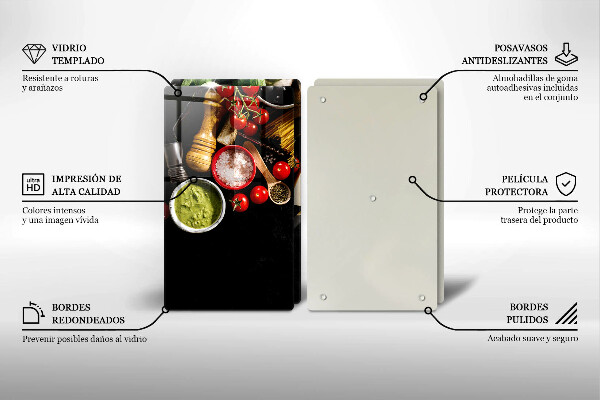 Chopping board Italian ingredients and spices