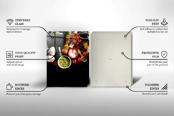 Chopping board Italian ingredients and spices