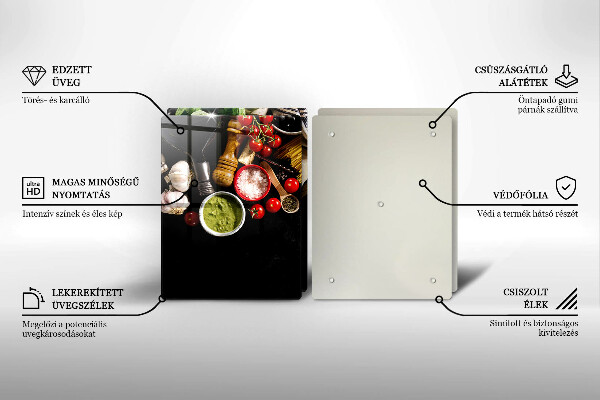Chopping board Italian ingredients and spices