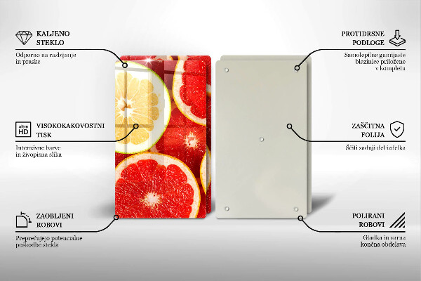 Chopping board Grapefruit slices