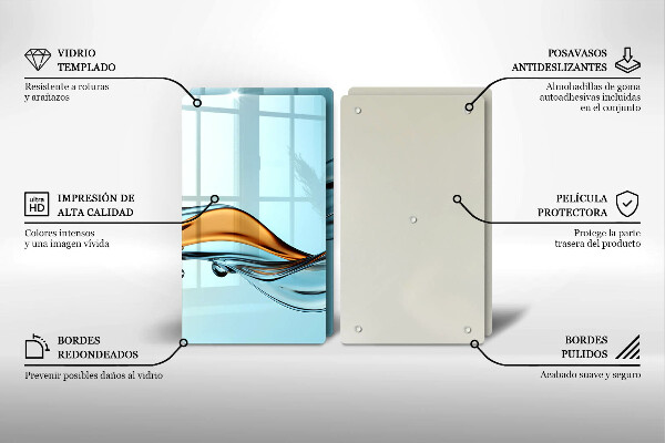 Chopping board Water on a blue background