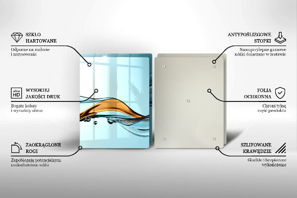 Chopping board Water on a blue background