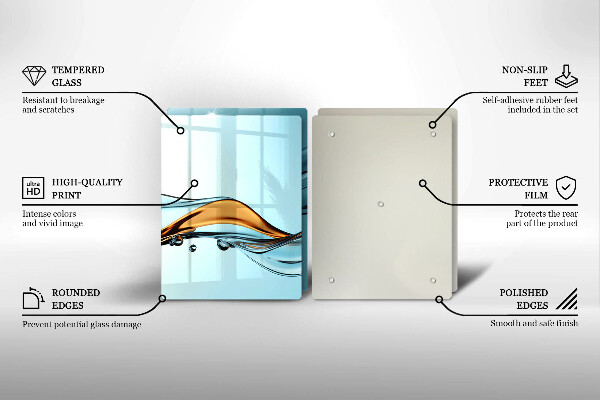 Chopping board Water on a blue background