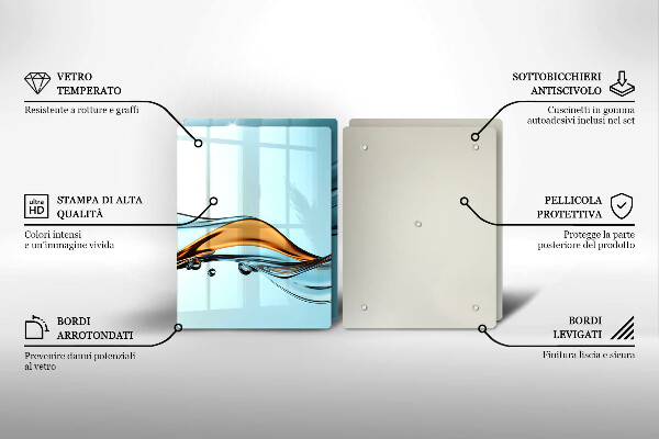 Chopping board Water on a blue background
