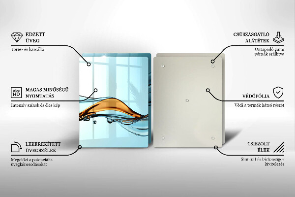Chopping board Water on a blue background