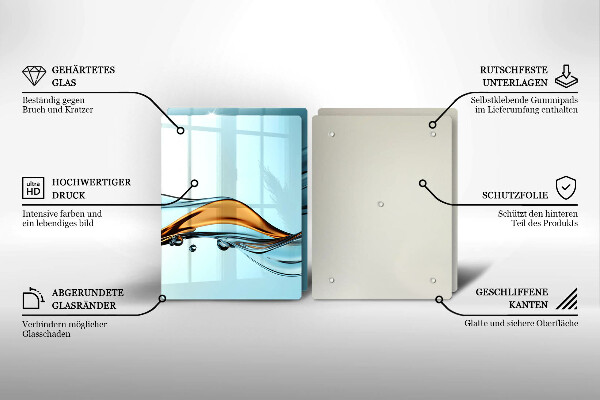 Chopping board Water on a blue background