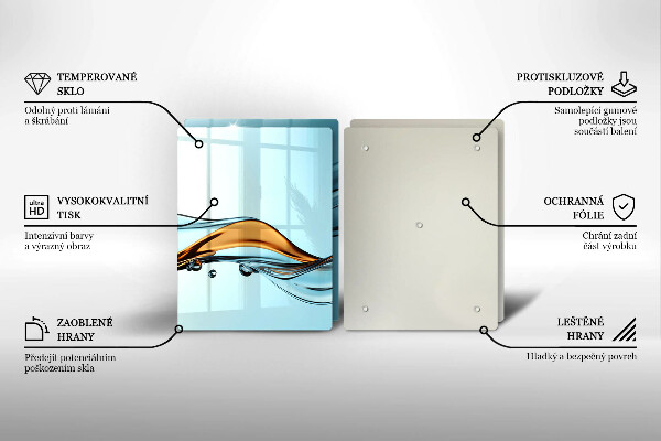 Chopping board Water on a blue background