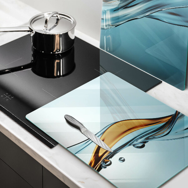 Chopping board Water on a blue background