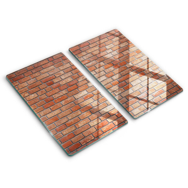 Glass chopping board Brick wall