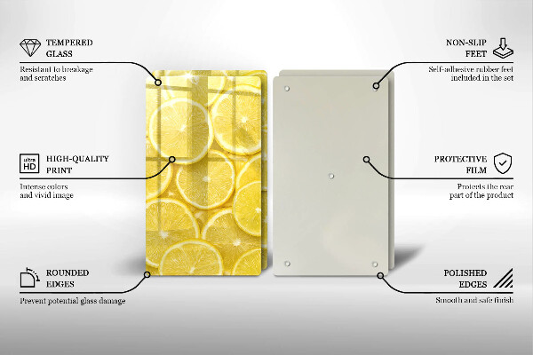Glass chopping board Lemon fruit